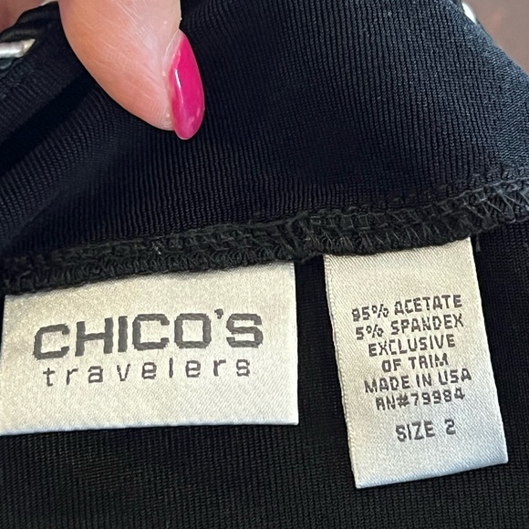 Chico’s women’s cardigan travelers size large black braided accent Chico’s 2 - Picture 8 of 11